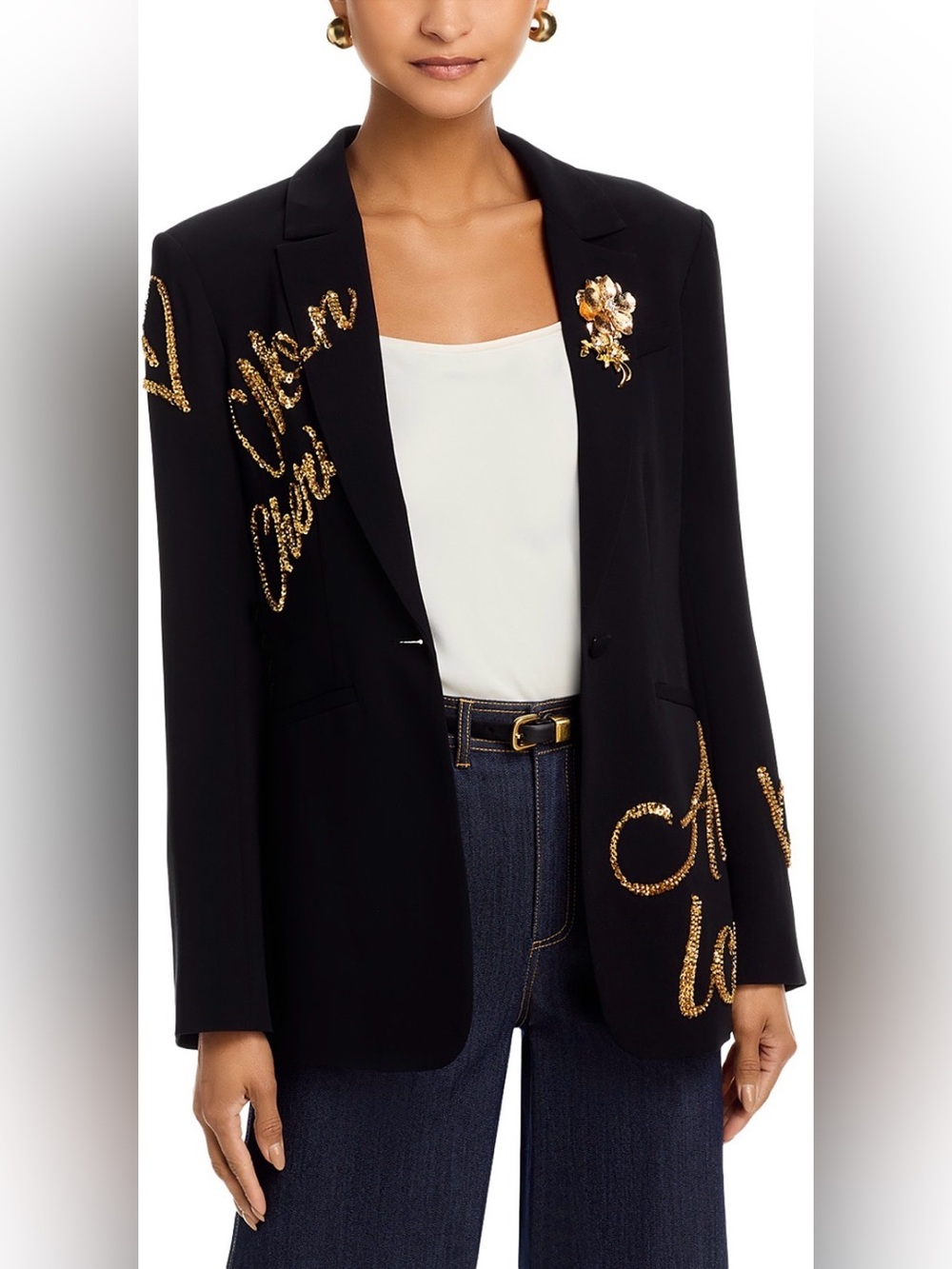 Cinq a Sept Sequinned Graphic Blazer
Color: Black/gold - Picture 6 of 10